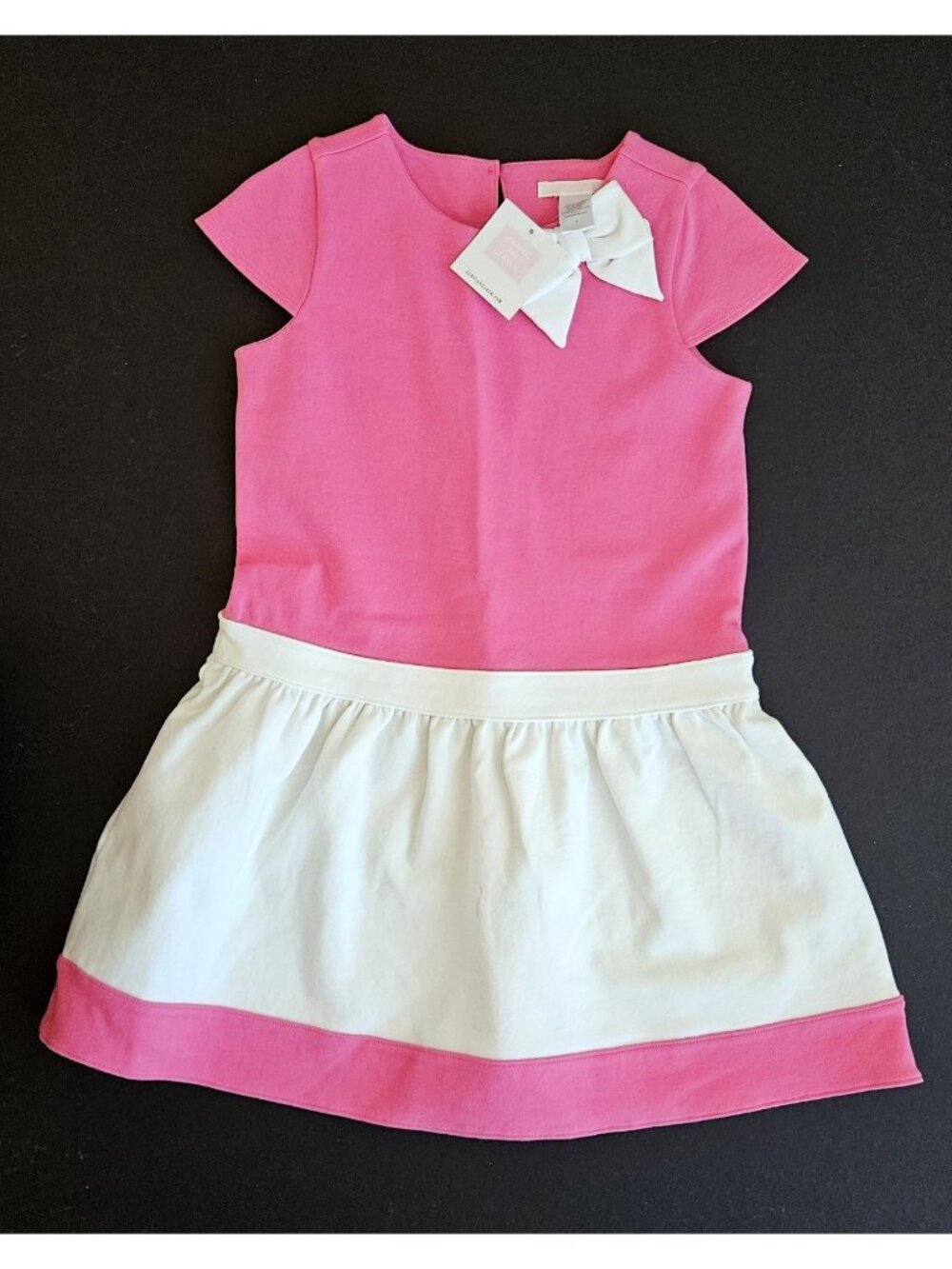 Janie and Jack 7 NWT Capri Island Pink Bow Ponte Dress